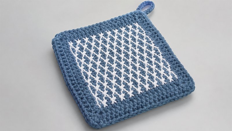 Tunisian Crochet Tresca Potholder
