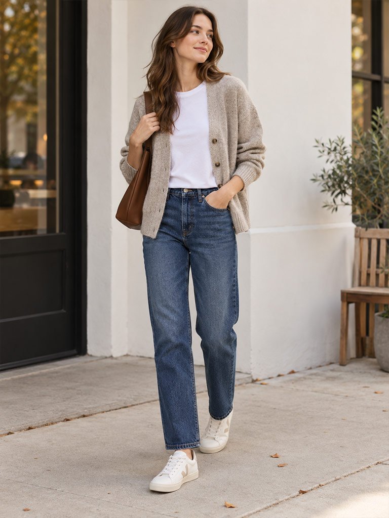 Jeans and a Cozy Cardigan