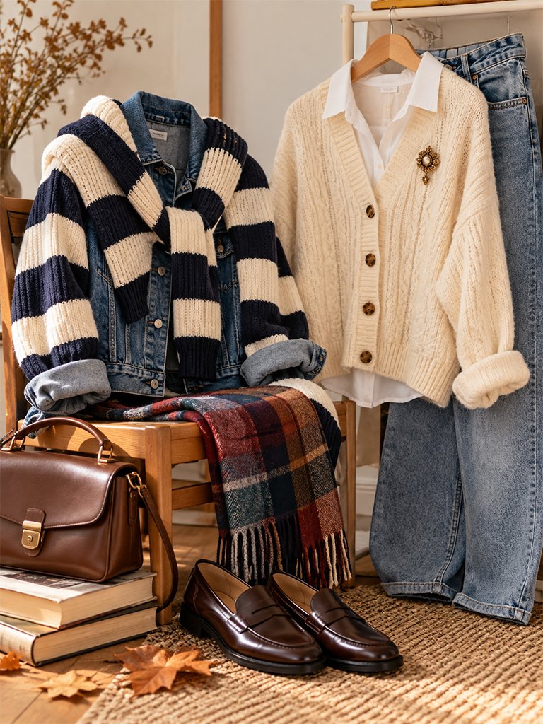 Varsity Stripes and Preppy Knits