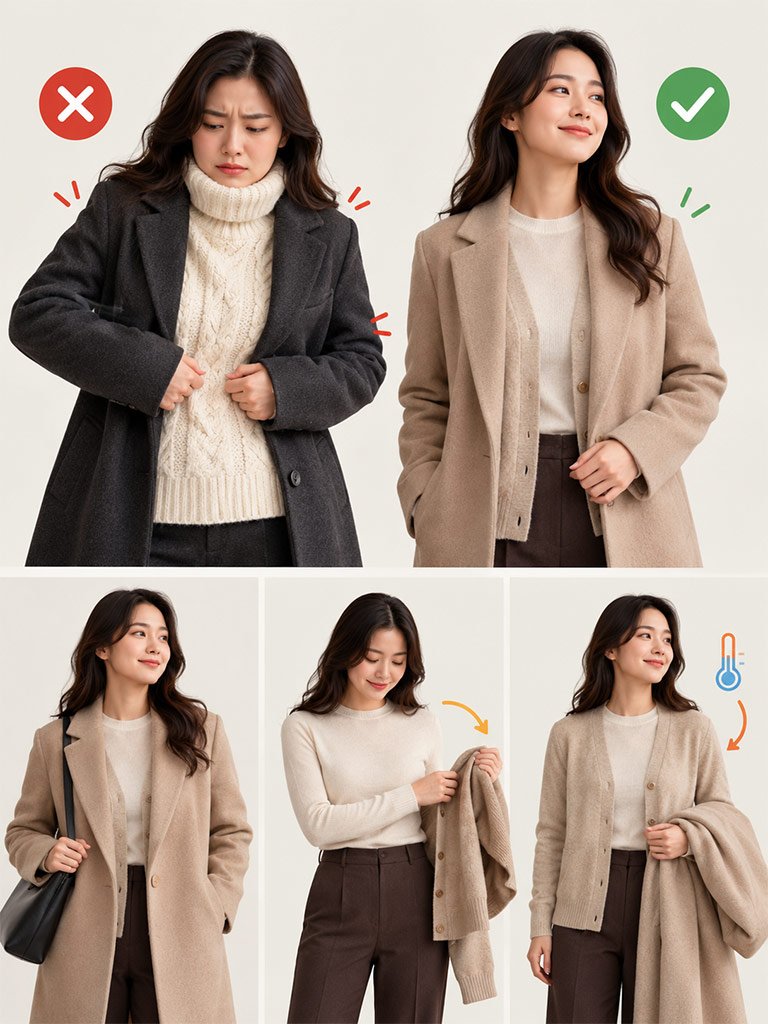 Layering Thick Clothes Beneath a Close-Fitting Coat