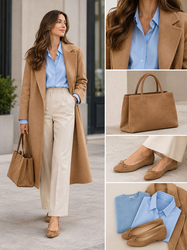 Sky Blue + Warm Camel