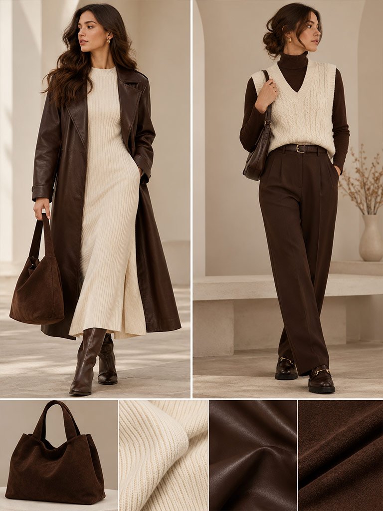 Rich Chocolate Brown + Soft Cream