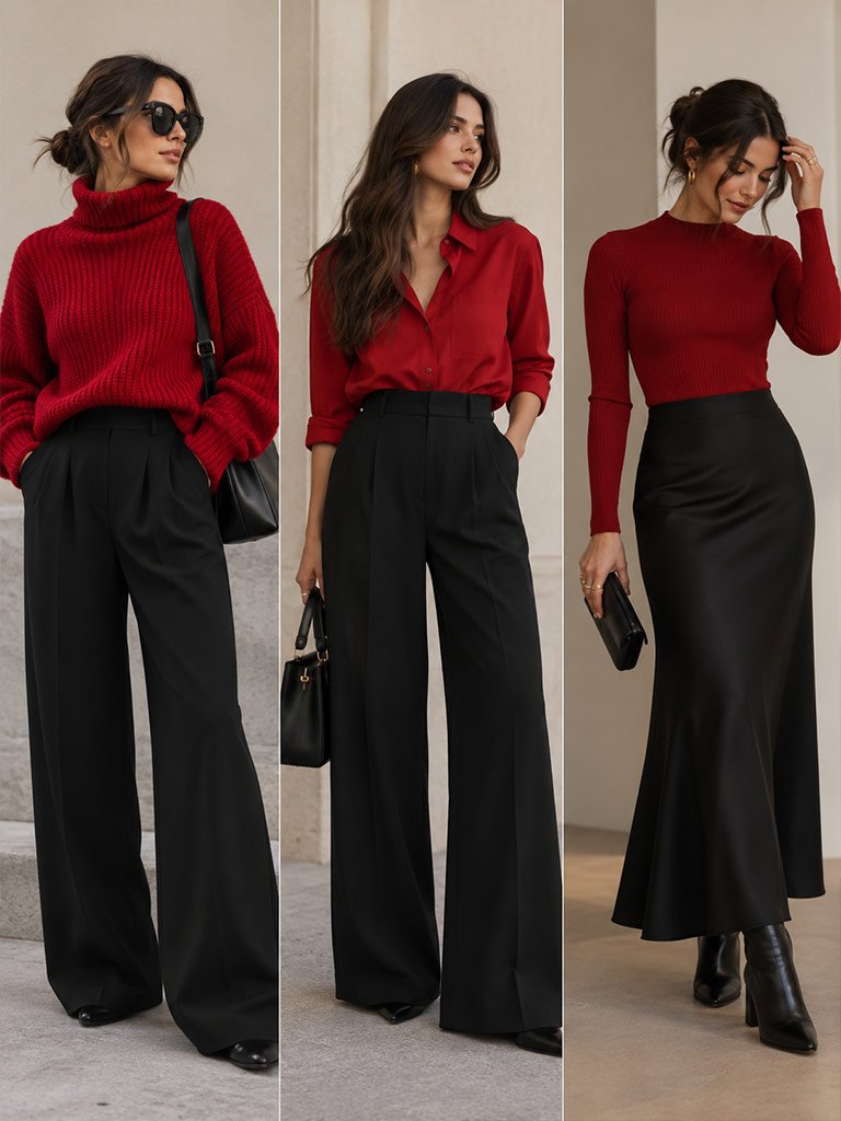 Bold Red + Deep Black