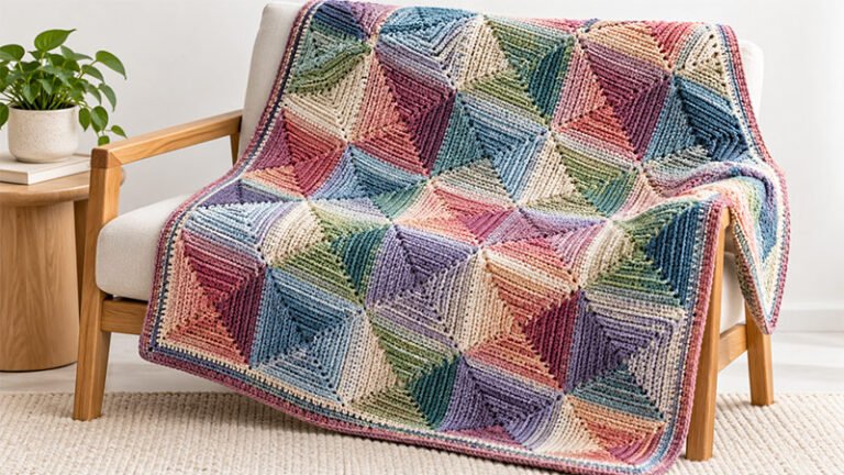 Continuous Mitered Square Blanket