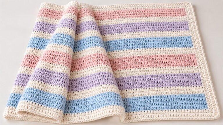 Fairy Floss Striped Crochet Throw