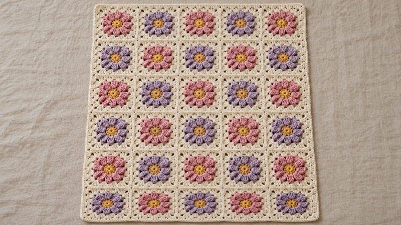 Flower Granny Square Blanket