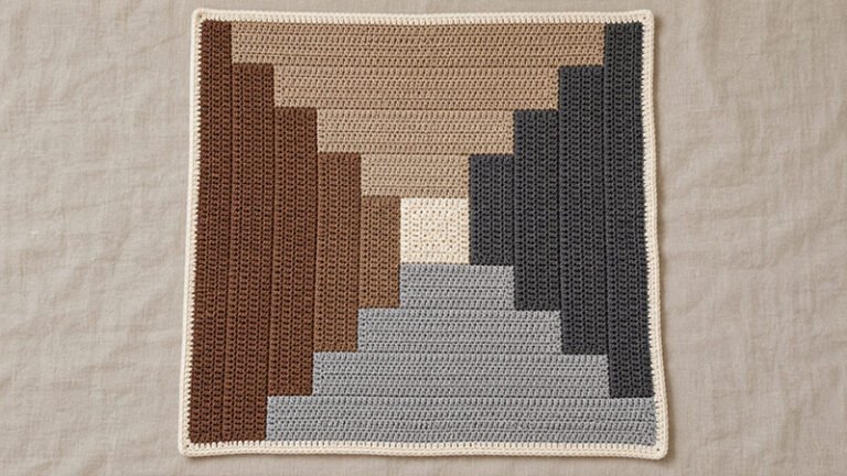Log Cabin Crochet Blanket