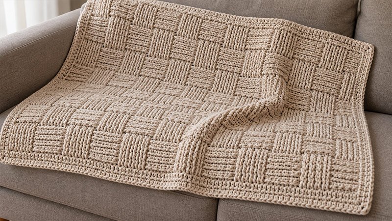 basketweave throw blanket