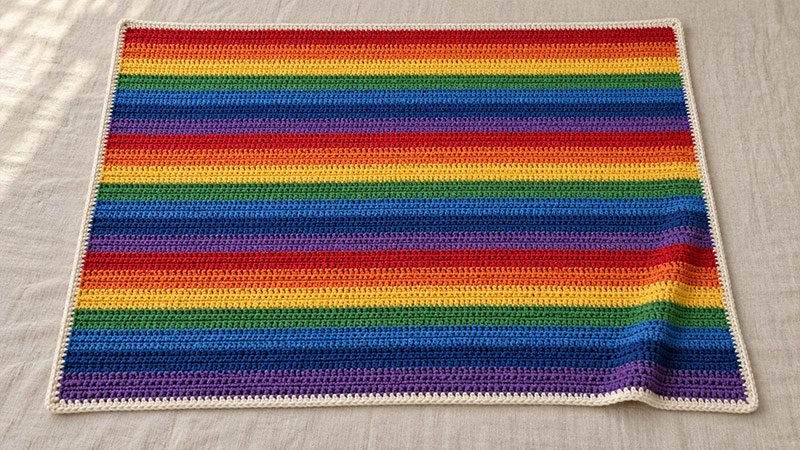 crochet rainbow blanket