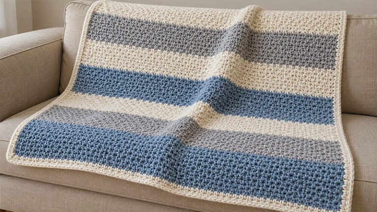 moss stitch throw blanket